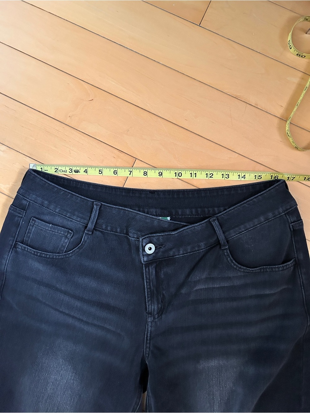 NWT Halara Flex™ Asymmetric Low Rise Zipper Pockets Baggy Wide Leg, Black, Large - Picture 7 of 13